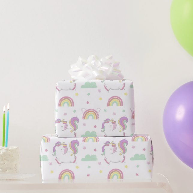 Unicorn Girl birthday Wrapping Paper (Party Gifts)