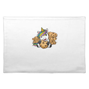 Unicorn Girl Cookies Gift Love Awesome Funny T-Shi Cloth Placemat
