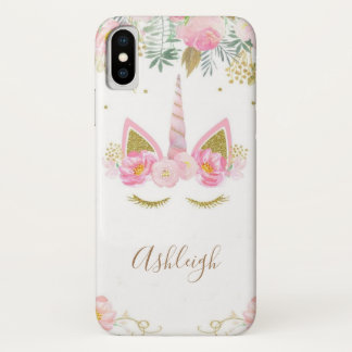 Unicorn Girl Monogram iPhone X Case