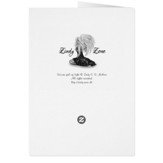 Unicorn girl of light Greeting Card (Back)