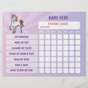 unicorn reward chart office supplies school supplies zazzle