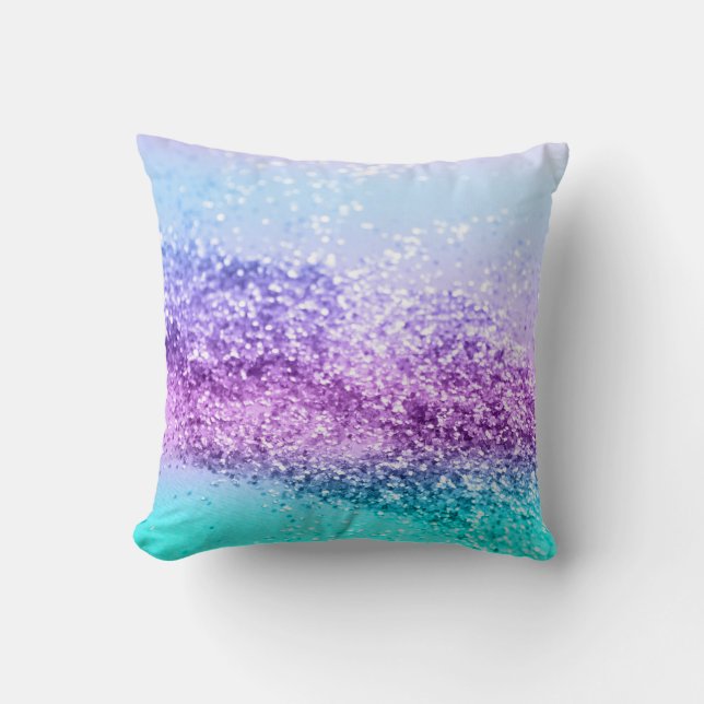 Unicorn Girls Glitter #14 #shiny #decor #art Throw Pillow (Front)