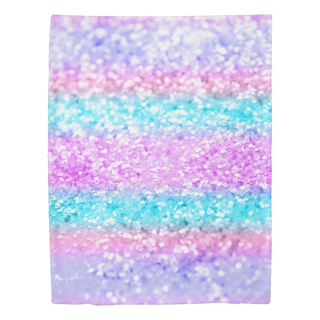 Unicorn Girls Glitter #15 #shiny Duvet Cover (Front)