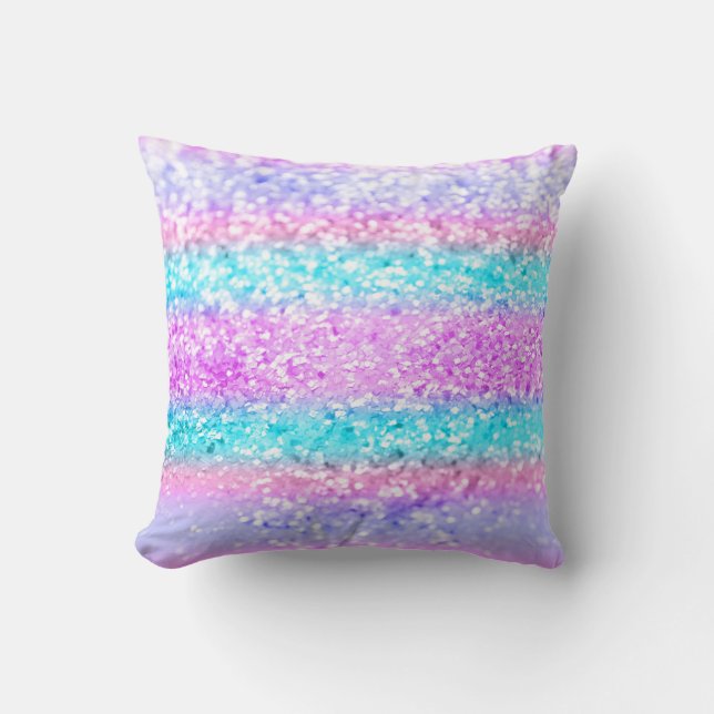 Unicorn Girls Glitter #15 #shiny Throw Pillow (Front)