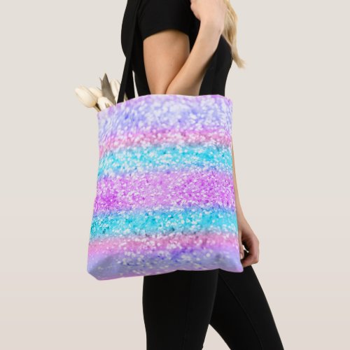 Unicorn Girls Glitter 15 shiny Tote Bag