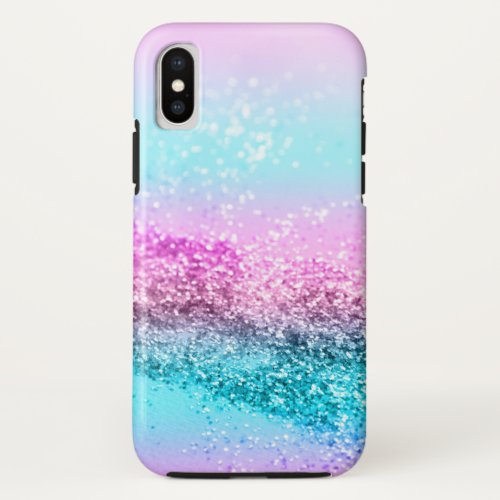Unicorn Girls Glitter 16 iPhone X Case