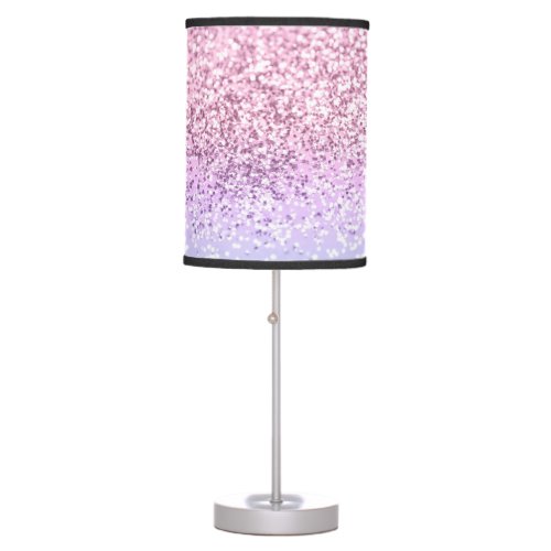 Unicorn Girls Glitter 1c Faux Glitter pastel  Table Lamp