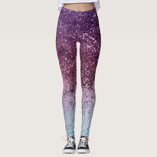 Unicorn Girls Glitter 6b Faux Glitter shiny  Leggings