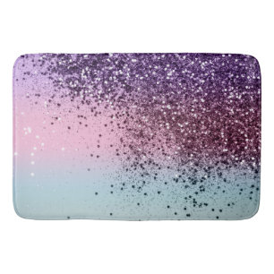 Unicorn Girls Glitter #6c (Faux Glitter) #shiny  Bath Mat