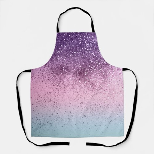 Unicorn Girls Glitter 6d Faux Glitter shiny  Apron