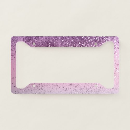 Unicorn Girls Glitter 6d Faux Glitter shiny  License Plate Frame