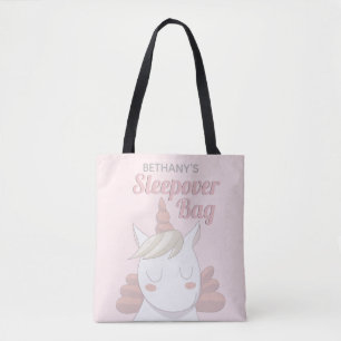 Unicorn Girly Pink Personalised Sleepover Bag