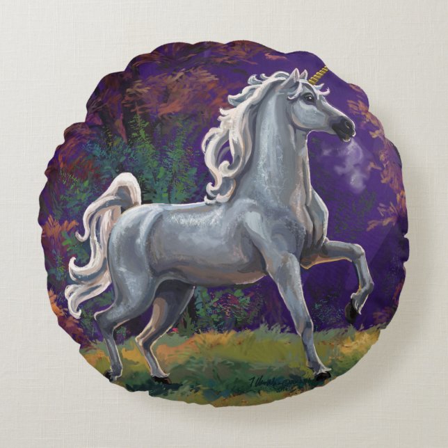 Unicorn Glade Round Pillow (Front)