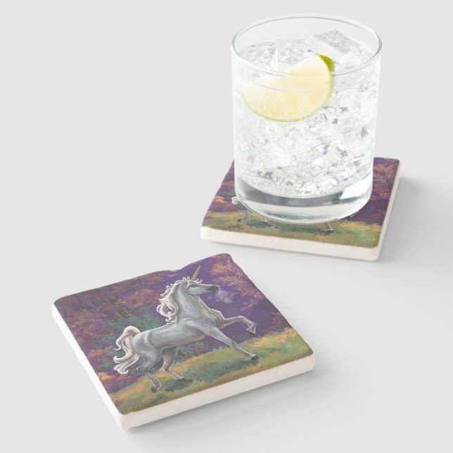 Unicorn Glade Stone Coaster (Side)