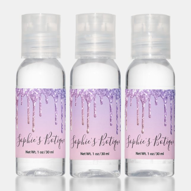 Unicorn Glam Glitter Drip Business Branding Hand Sanitizer (Set)