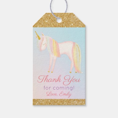 Unicorn Glitter Favor Tag Gift Tag - Unicorn Glitter Favor Tag Gift Tag First 1st Birthday Baby Shower Unicorn Tag