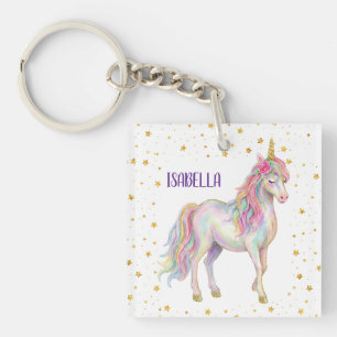 Unicorn Glitter Girls Keychain