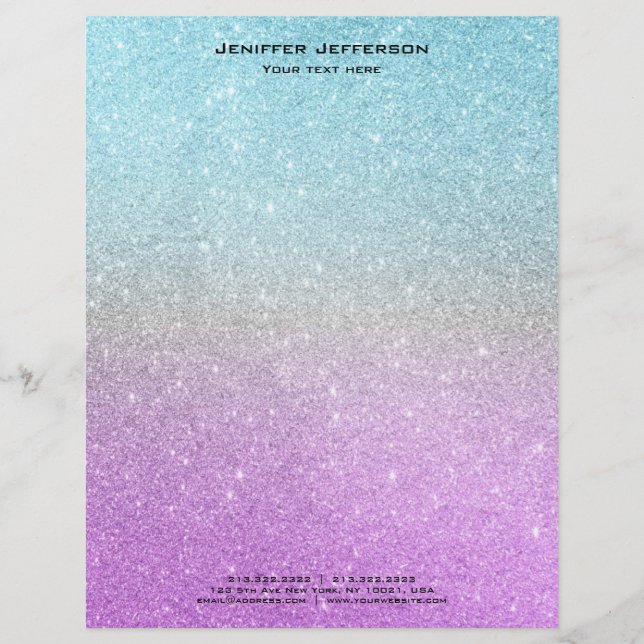 Unicorn glitter Letterhead (Front)