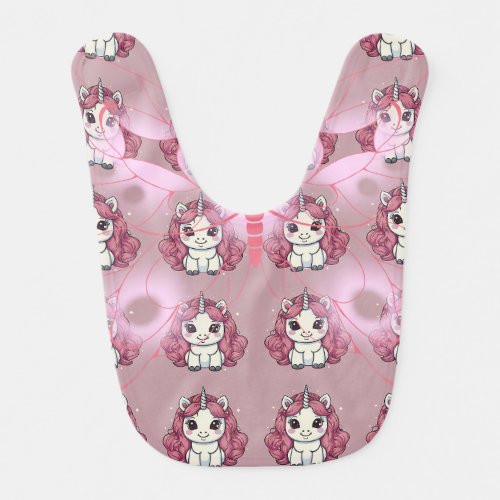 Unicorn Glitter Pattern  Baby Bib