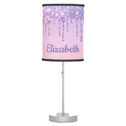 Unicorn Glitter Personalized Girl&#39;s Table Lamp