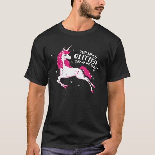 Unicorn Glitter Pink colored magic cute gift T_Shirt