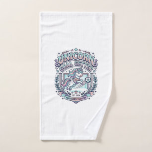 Unicorn Goal Getter Retro Style Graphic Tee Design Hand Towel