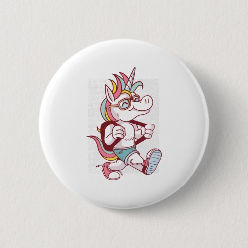 Unicorn Goes To School Button