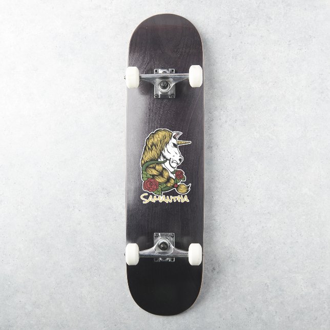 Unicorn Gold Rose Sticker (Skateboard)