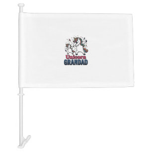 Unicorn Grandad Vintage Engraving Shirt Design_1 Car Flag