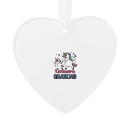 Unicorn Grandad Vintage Engraving Shirt Design_1 Ornament