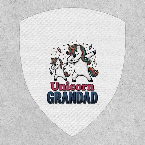 Unicorn Grandad Vintage Engraving Shirt Design_1 Patch