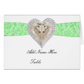 Unicorn Green Lace Table Place Card (Front Horizontal)