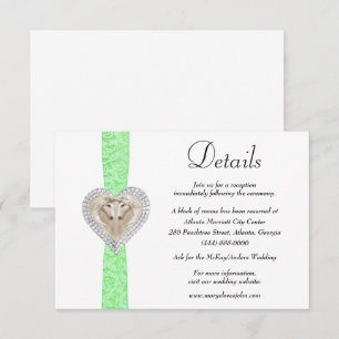 Unicorn Green Lace Wedding Details Enclosure Card
