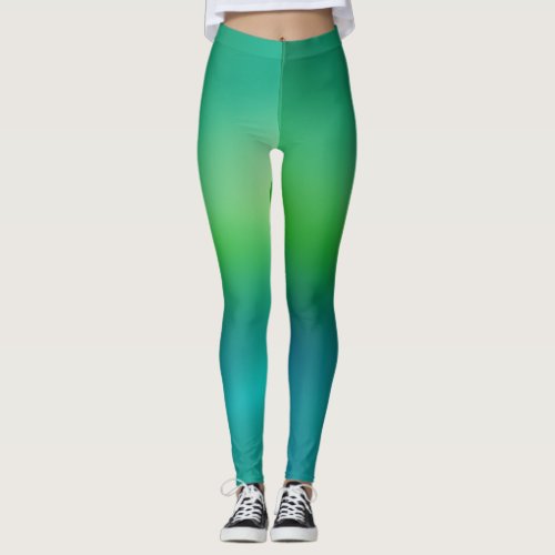 UNICORN GREEN YELLOW LEGGINGS 