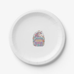 Unicorn Groovy Horn Good Vibes Charming POD Artwor Paper Plates