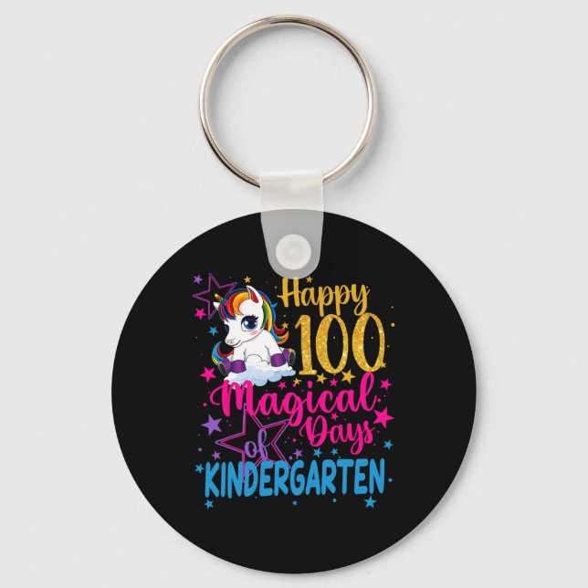 Unicorn Happy 100 Magical Days Of Kinder  Keychain (Front)