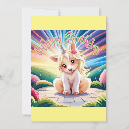 Unicorn Happy Birthday Card