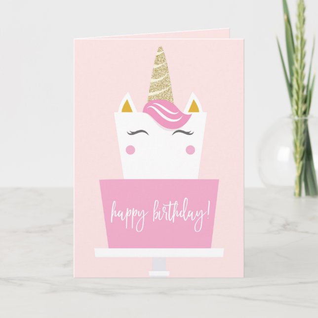 Unicorn Happy Birthday Card (Front)