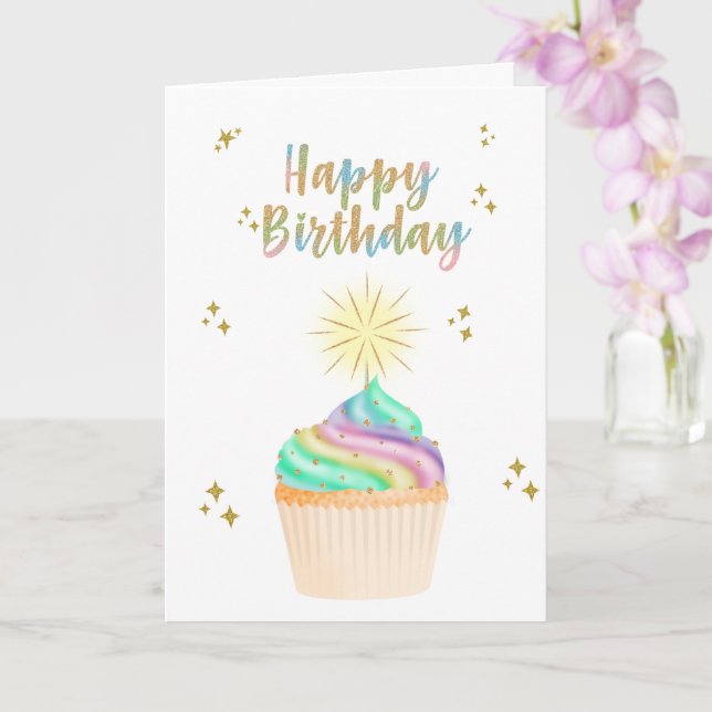 Unicorn Happy Birthday  Card (Orchid)