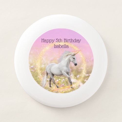 Unicorn Happy Birthday Name and Age Template Wham_O Frisbee