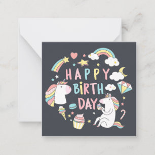 Unicorn Happy Birthday Note Card
