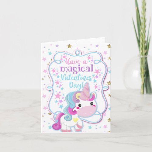 Unicorn Have a Magical Valentines Day Kids Card