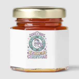 Unicorn Have a Very Unicorn Christmas Bold Typogra Honey Jar Favors