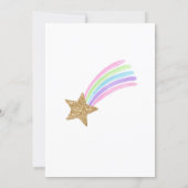 Unicorn Head Gold Rainbow Glitter Girl Birthday Invitation (Back)