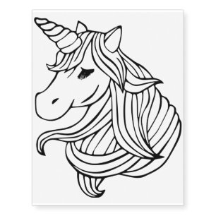UNICORN HEAD OUTLINE TEMPORARY TATTOO