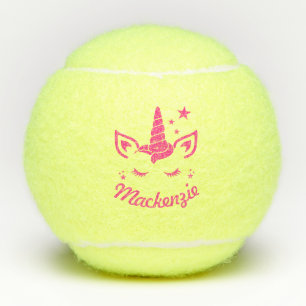 Unicorn Head Personalized Kids Name Tennis Balls