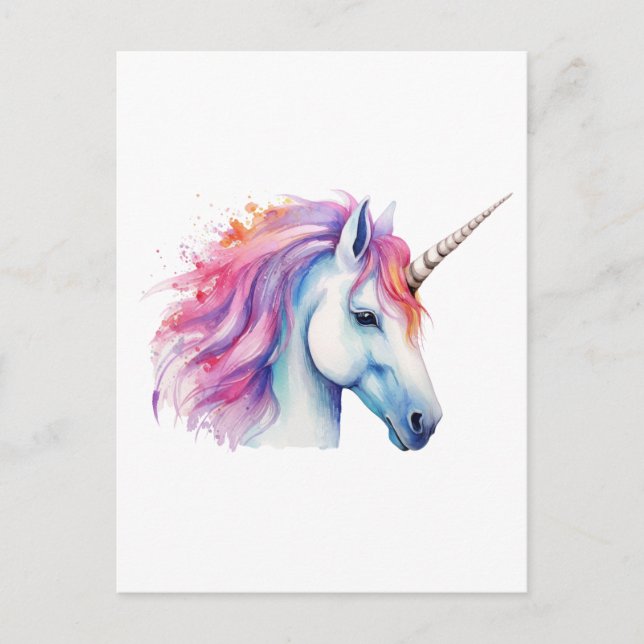 Unicorn Head  Postcard (Front)
