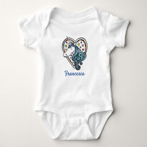 Unicorn Heart T_Shirt Baby Bodysuit