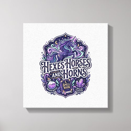Unicorn Hexes Horses and Horns POD Ready POD Artwo Canvas Print