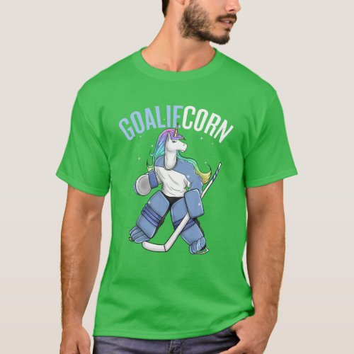 Unicorn Hockey Player Goalie Goaliecorn Pun Sports T_Shirt